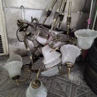 لوستر 8شاخه حباب دار بدنه فلز