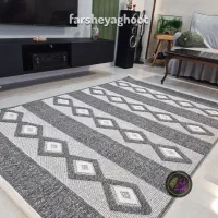 فرش ماشینی پینترستی ۶۰۱۰ طوسی سفید
