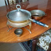 قابلمه و تابه مسی قدیمی عتیقه و انتیک