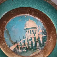 بشقاب دکوری طلایی قدیمی عبری