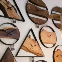ساعت چوبی تمام چوب و فریم فلزی