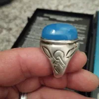 انگشتر نقره عقیق ابی