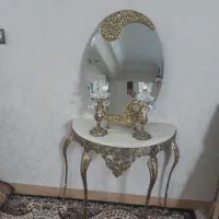 آینه شمعدان برنز به همراه میز