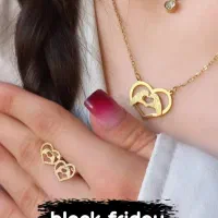 ست گردنبند و گوشواره دو لاین شاینی استیل|بدلیجات|اصفهان, شهرک کوثر|دیوار