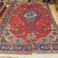 جفت قالی ۶متری دستباف آذرشهر تبریز با نقوش هندسی