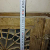 درب چوبی قدیمی شیشه ریز رنگی قاجاری|کلکسیون اشیاء عتیقه|یزد, |دیوار