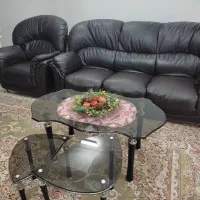 مبل پفکی چرم|مبلمان خانگی و میز عسلی|آبیک, |دیوار