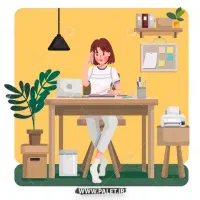 فروشنده یا منشی خانم در  فروشگاه کامپیوتری