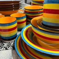 سرویس ۴۲پارچه رنگین کمان روجهیزیه بوده نو نو