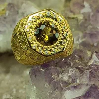 انگشتر سیترین جواهر تمام ابکاری طلا۱۸ عیار کد ۷۷۷|جواهرات|اصفهان, شیخ اشراق|دیوار