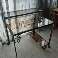 میز کاربردی کامپیوتر و تحریرفرفورژه با شیشه دودی|میز تحریر و کامپیوتر|تهران, بهجت‌آباد|دیوار