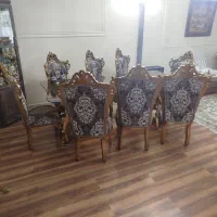 مبلمان نهار خوری( میز ناهار خوری) ۸ نفره چوب منبت|میز و صندلی غذاخوری|تهران, شهران جنوبی|دیوار