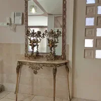 آینه و کنسول وشمعدان برنز