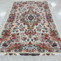 دوعدد فرش دستباف خطیبی تبریز کف ابریشم نو