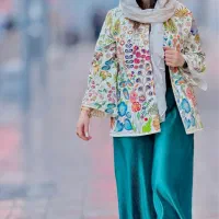 کت سوزن دوزی و نقاشی روی پارچه