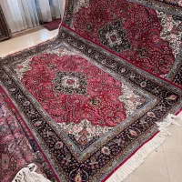 جفت ۶متری دستبافت تبریز نقشه کرمان‌قلم گل آبی