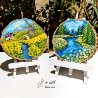 دیوارکوب چوبی دیوارکوب سفالی نقاشی هدیه دکوری