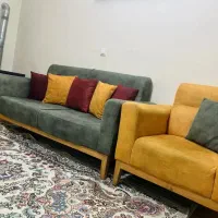 مبل راحتی هفت نفره به همراه جلومبلی و عسلی|مبلمان خانگی و میز عسلی|قدس, شهرقدس|دیوار