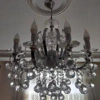 یک عدد لوستر تمام کروم تمام کریستال