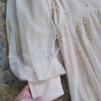 پیراهن مجلسی کرم|لباس|ساری, |دیوار