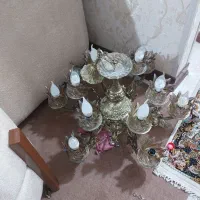 لوستر ۶ شاخه طرح فرشته برنز. درحد|لوستر و چراغ آویز|هشتگرد, فاز ۳ مهستان|دیوار