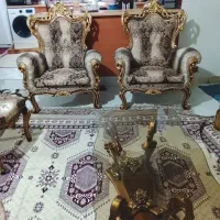 مبلمان استیل سلطنتی و آینه کنسول|مبلمان خانگی و میز عسلی|چهارباغ, |دیوار