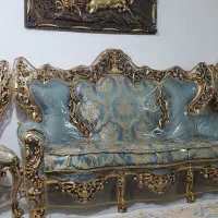 مبل سلطنتی 9نفره بانهارخوری 6نفره نو به همراه کاور