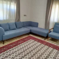 مبل ال در حد نو هفت نفره جنس چوب راش سفارشی