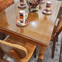 میز ناهار خوری ۴ نفره تمام چوب ومخمل نو