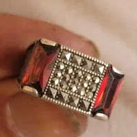 انگشتر نقره ۹۲۵ یاقوت خاص تسبیح  سندلوس|بدلیجات|شیراز, زرهی|دیوار