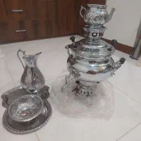ست سماور و پارچ و سینی و قوری