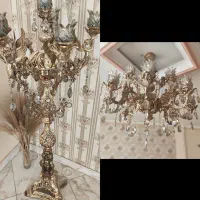 لوستر برنجی16شعله و کنار سالنی فرشته