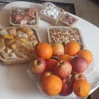 ست پنچ تیکه چوبی و ۱عددمیوه خوری