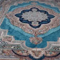 فروش فرش ۹متری  رنگ فیروزه ای