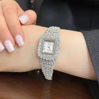 ساعت نقره روکش طلا جواهری ضد آب گارانتی دارکد۵۴