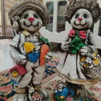 دو مجسمه خرگوش