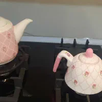 کتری و قوری ست گلدار چینی