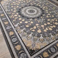 فرش گل برجسته کرم طوسی 700شانه