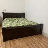 تخت دونفره چوبی  بدون تشک|تخت و سرویس خواب|فولادشهر, A4|دیوار