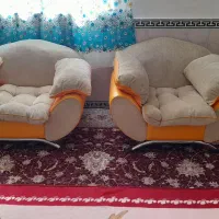 مبل کرم نارنجی|مبلمان خانگی و میز عسلی|بیلوار, |دیوار