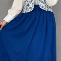 ست سه تیکه شومیز دامن جلیقه فری سایز