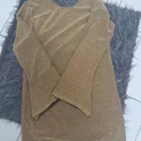 لباس مجلسی طلایی استین کلوش