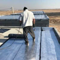 اجراع ایزوگام روی دیوار سقف ورق سرویس بهداشتی