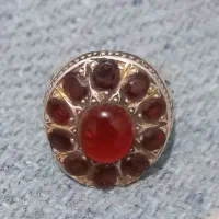 انگشترجواهری کمیاب سنگ وسط عقیق رورش یاقوت قرمز