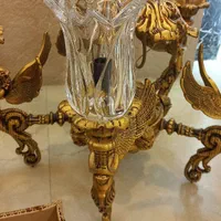 لوستر ۵ شاخه .از جنس رزین. جفت .|لوستر و چراغ آویز|اصفهان, باغ زرشک|دیوار