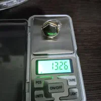 انگشترنقره حدیدسلیمان نگین دارسنگ گارنت سرخ سیاه