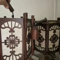 ۲ عدد لوستر چوبی به همراه لامپ