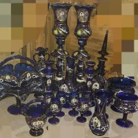 سرویس پذیرایی شاه عباسی آبی سرمه ای