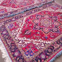 یک جفت فرش6متری هریس تاجری 610گره  ریز بافت