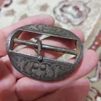 سگک فولادی آنتیک صفوی نقره کوب